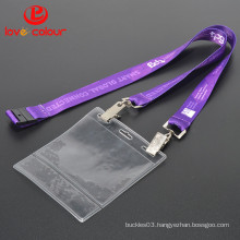 Custom Double clip Id card holder printing neck lanyard